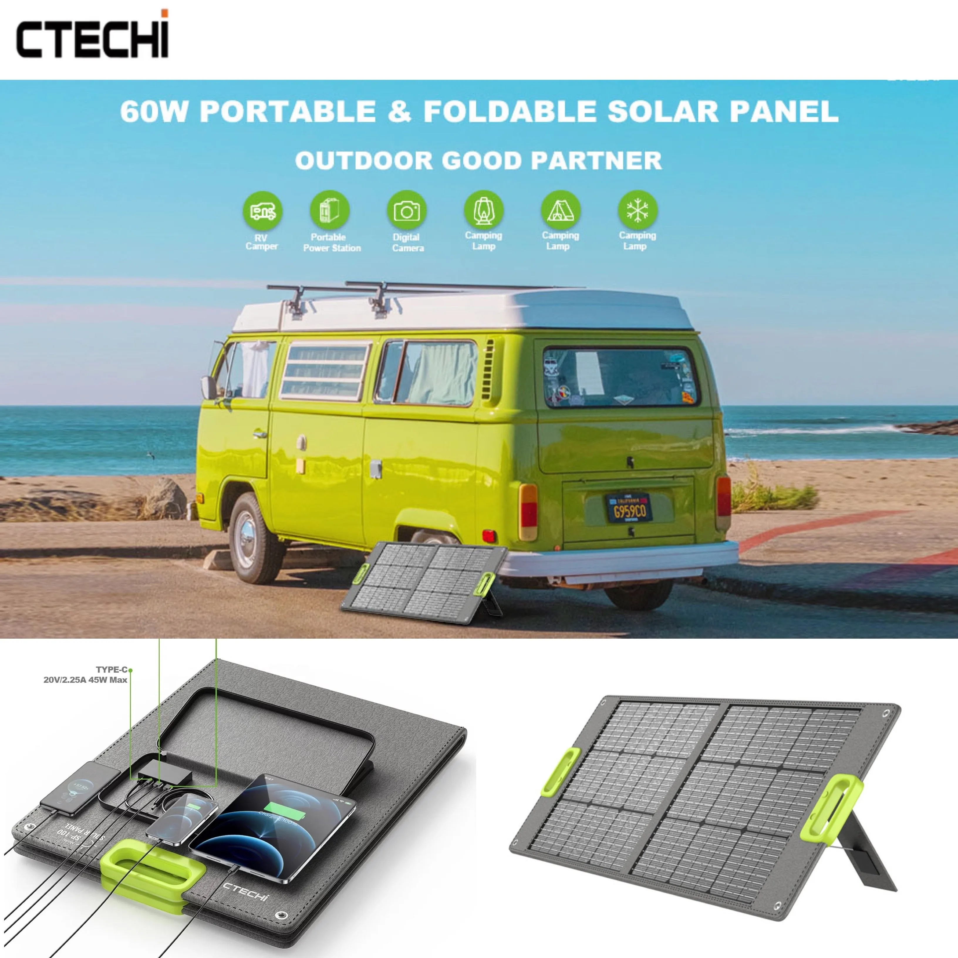 CTECHi 60W Folding Solar Panel