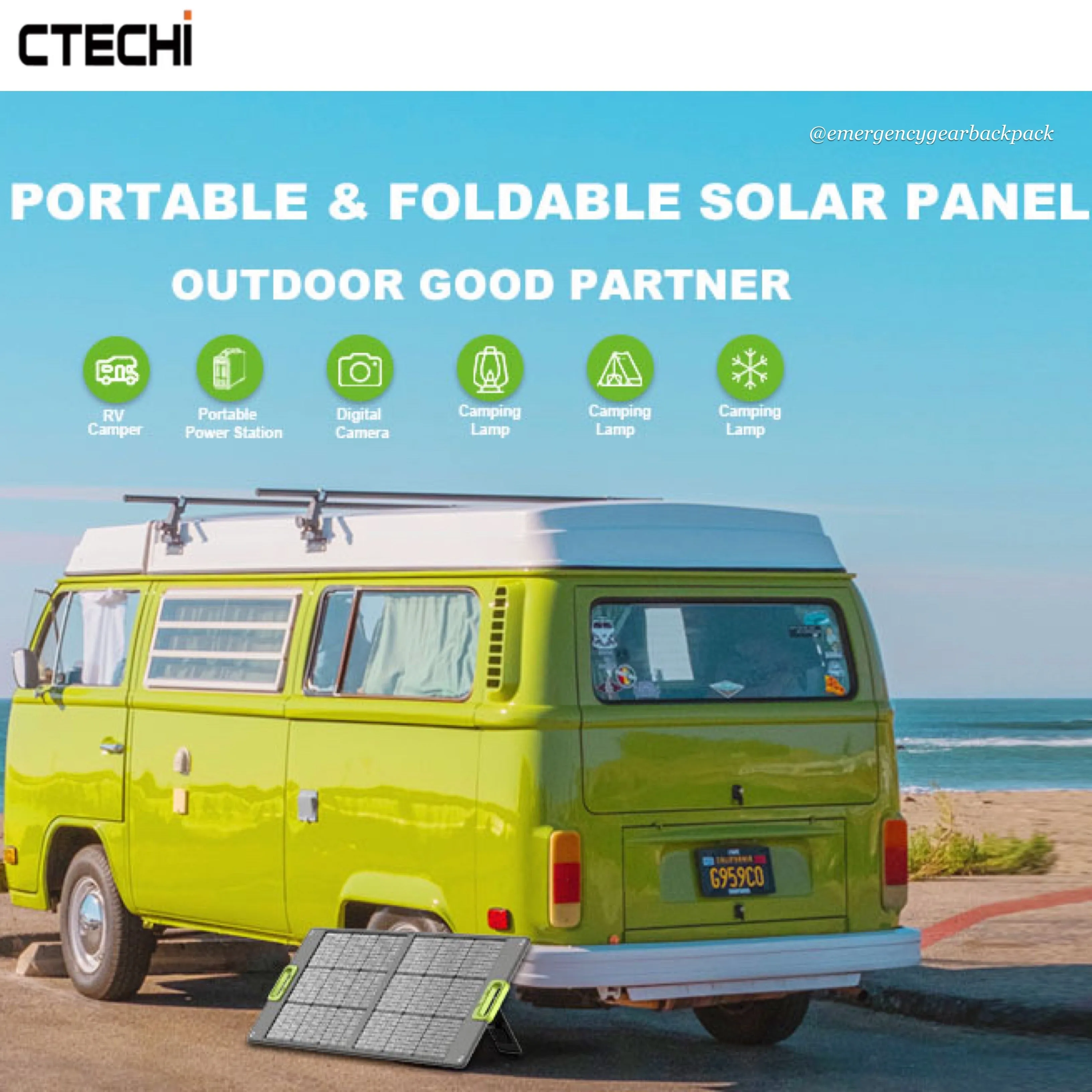 CTECHi 60W Folding Solar Panel