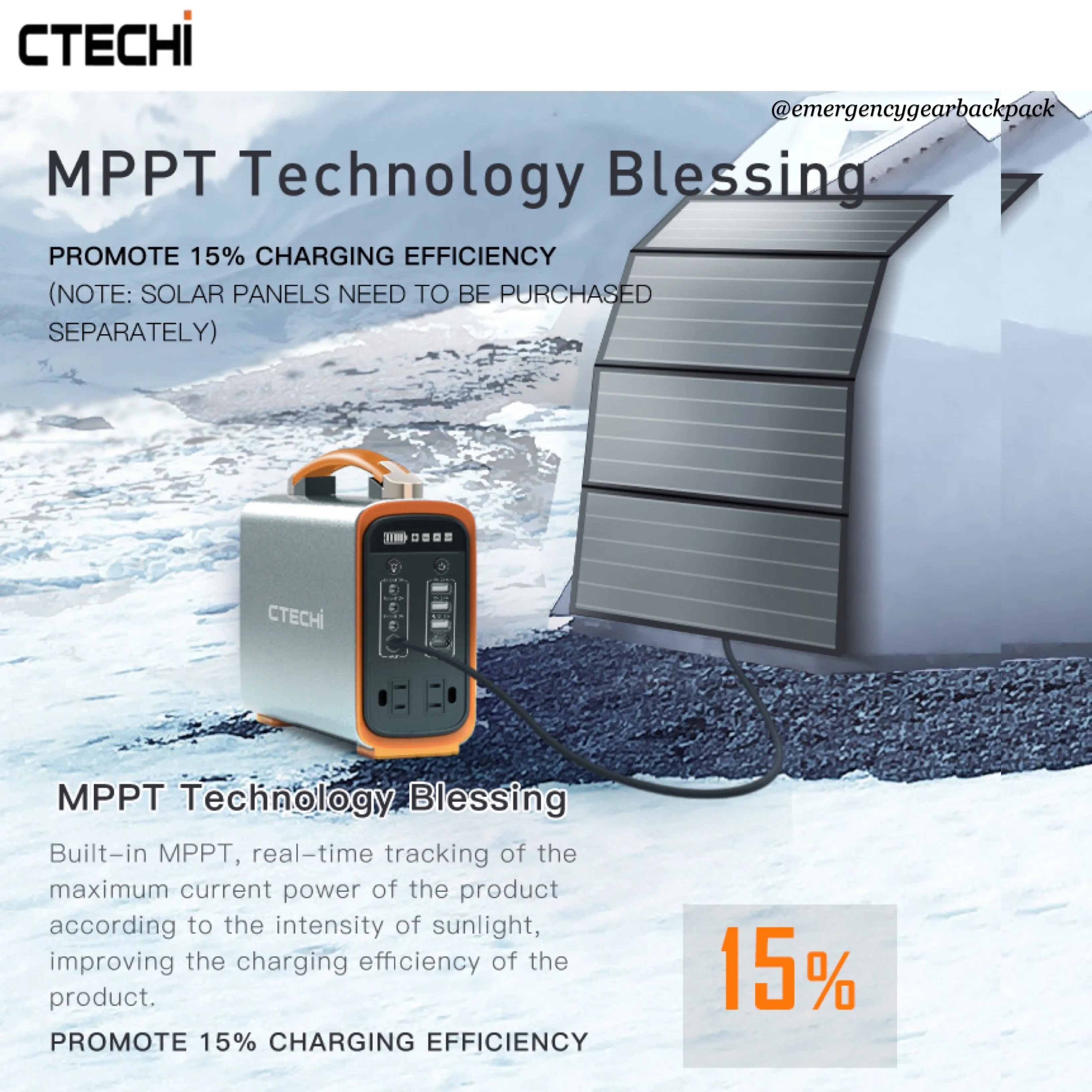 CTECHi 60W Folding Solar Panel