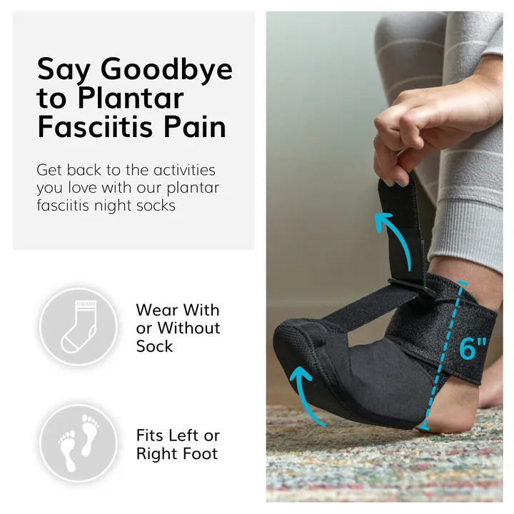 Cuzcare Plantar Fasciitis Night Splint Soft Stretching Brace Compression Sleeve For Pain Support