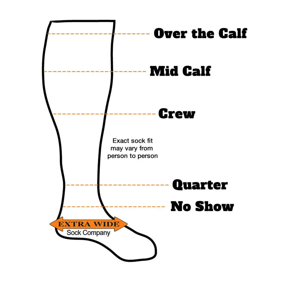 Extra Wide Dress Socks Loose Fit Stays Up!