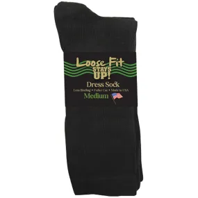 Extra Wide Dress Socks Loose Fit Stays Up!