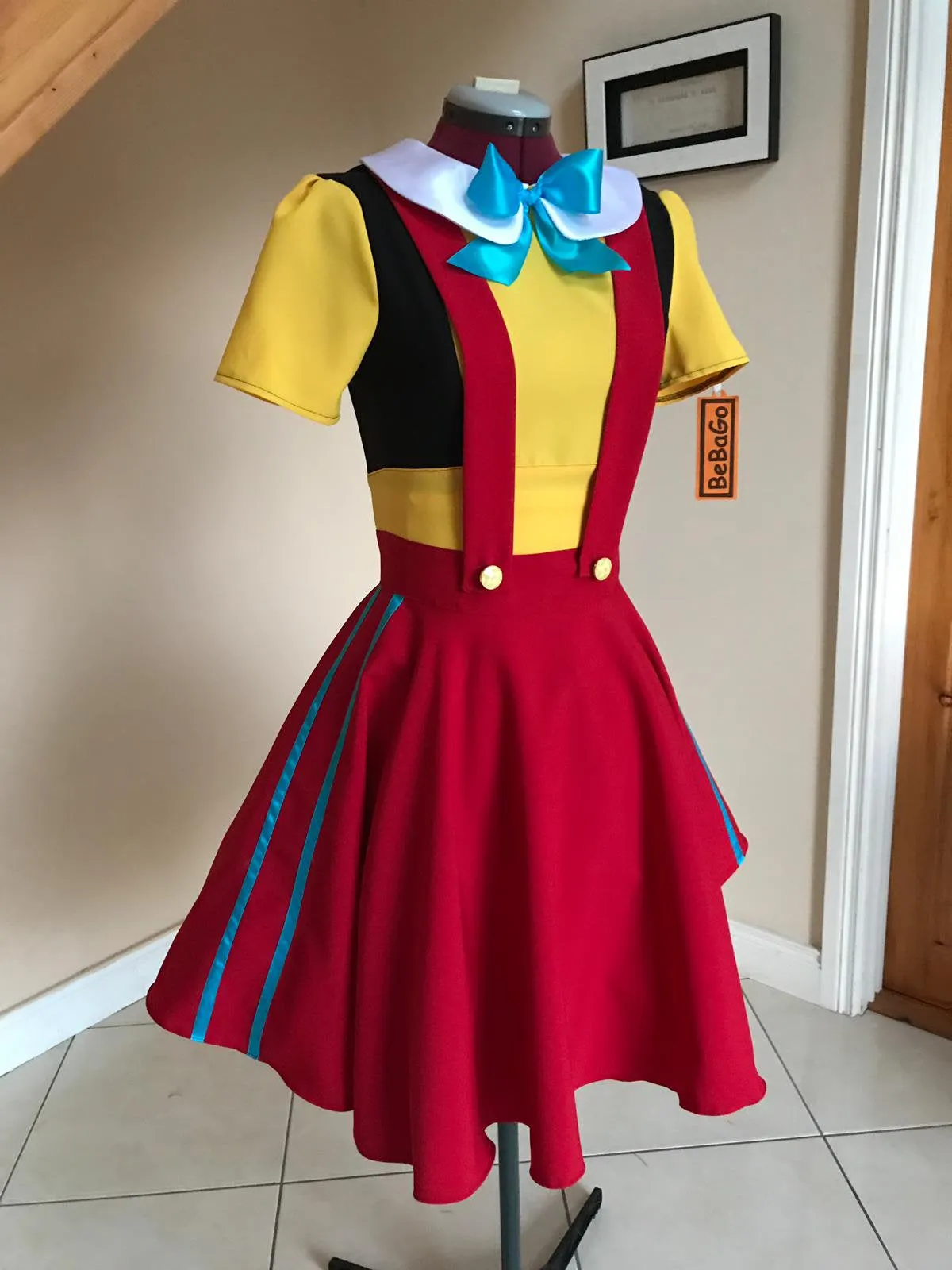 Female Pinocchio Costume Halloween Cosplay Dress Marathon Costume