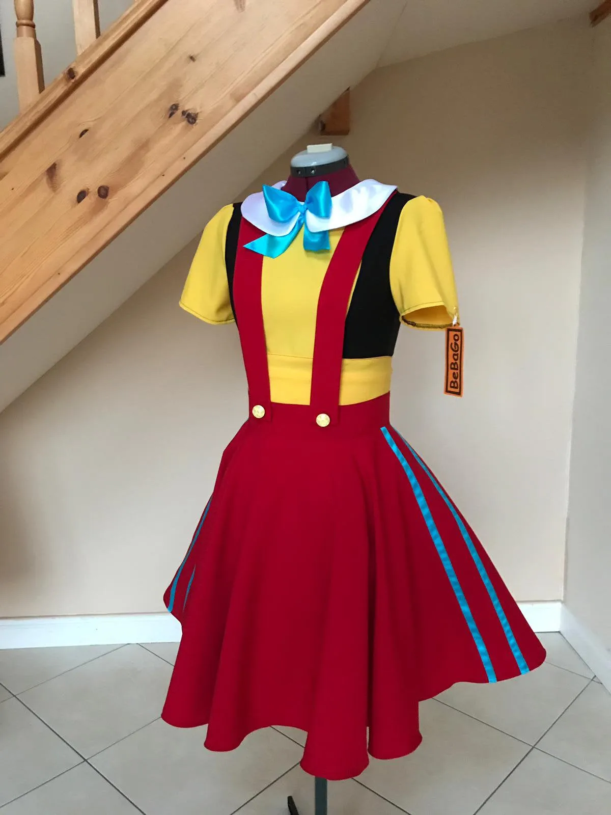 Female Pinocchio Costume Halloween Cosplay Dress Marathon Costume