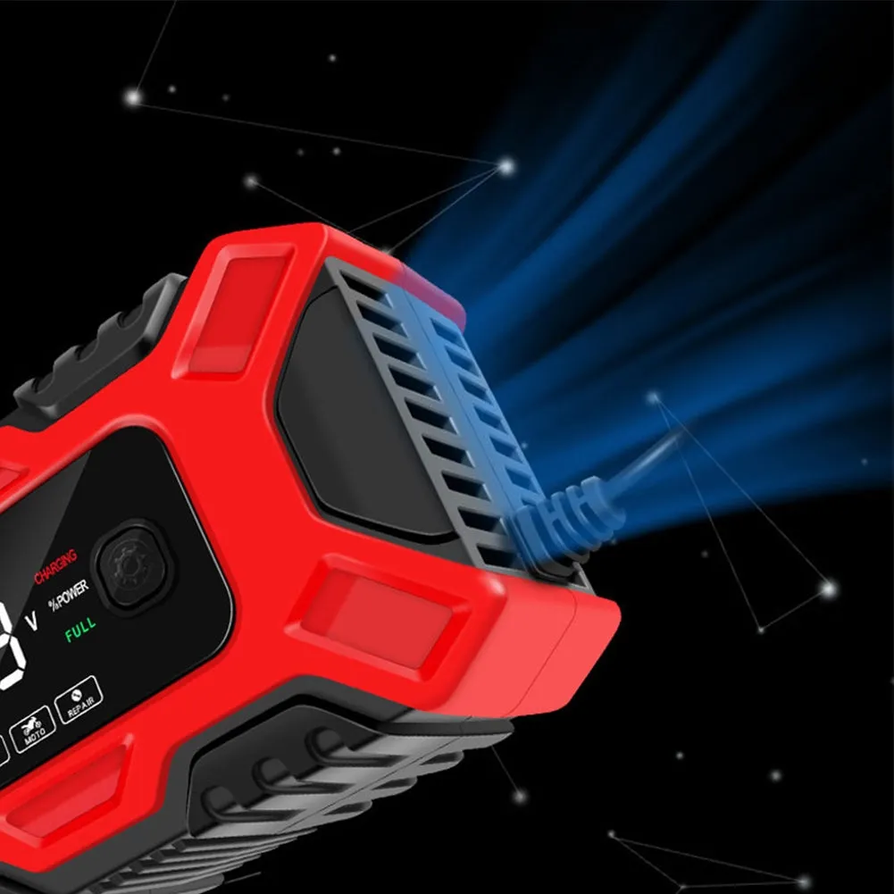 Full Automatic Car Battery Charger Lcd Display 12v Intelligent