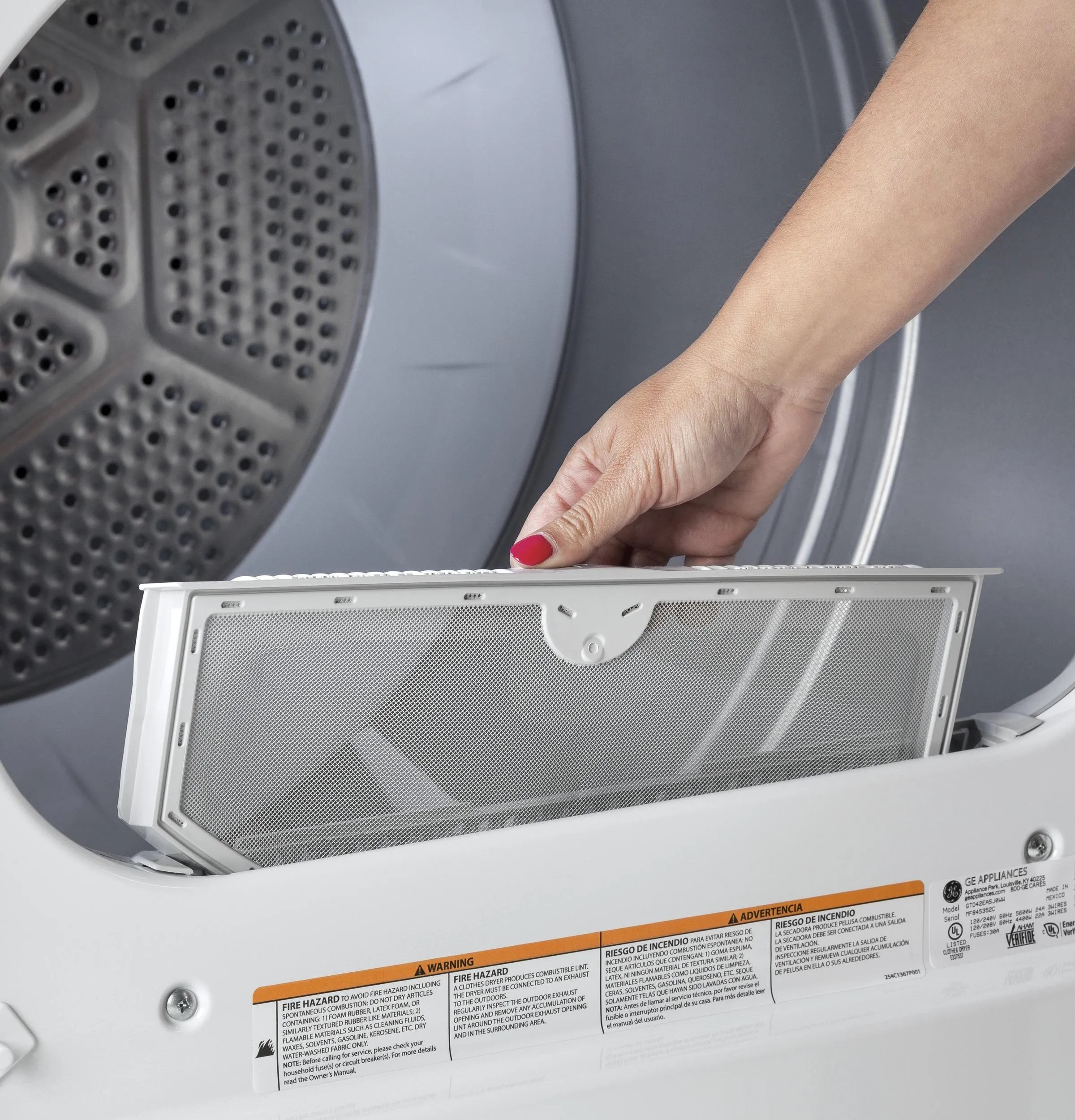 GE APPLIANCES GE(R) 7.2 cu. ft. Capacity aluminized alloy drum Electric Dryer