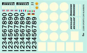 Gofer Racing 11009 1/24-1/25 Racing Sport Car Numbers & Logos
