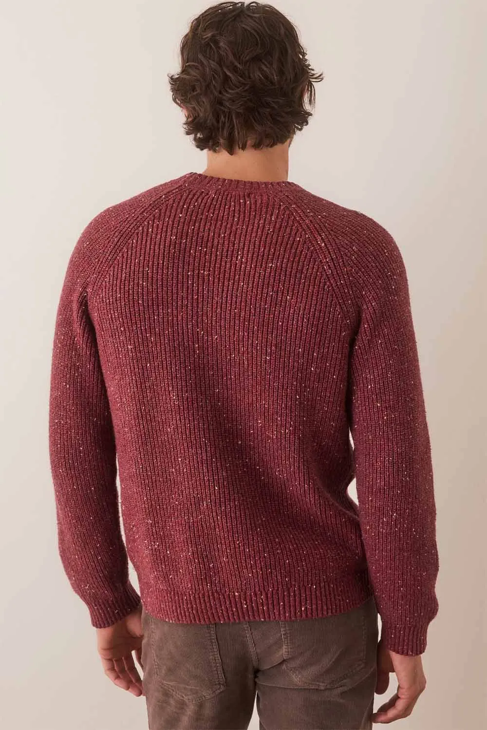 INVERNESS CREW SWEATER Burgundy Neps