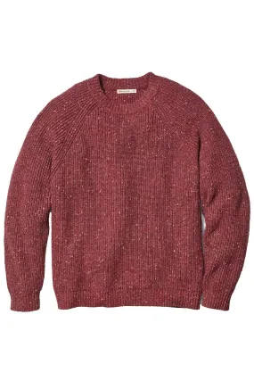 INVERNESS CREW SWEATER Burgundy Neps