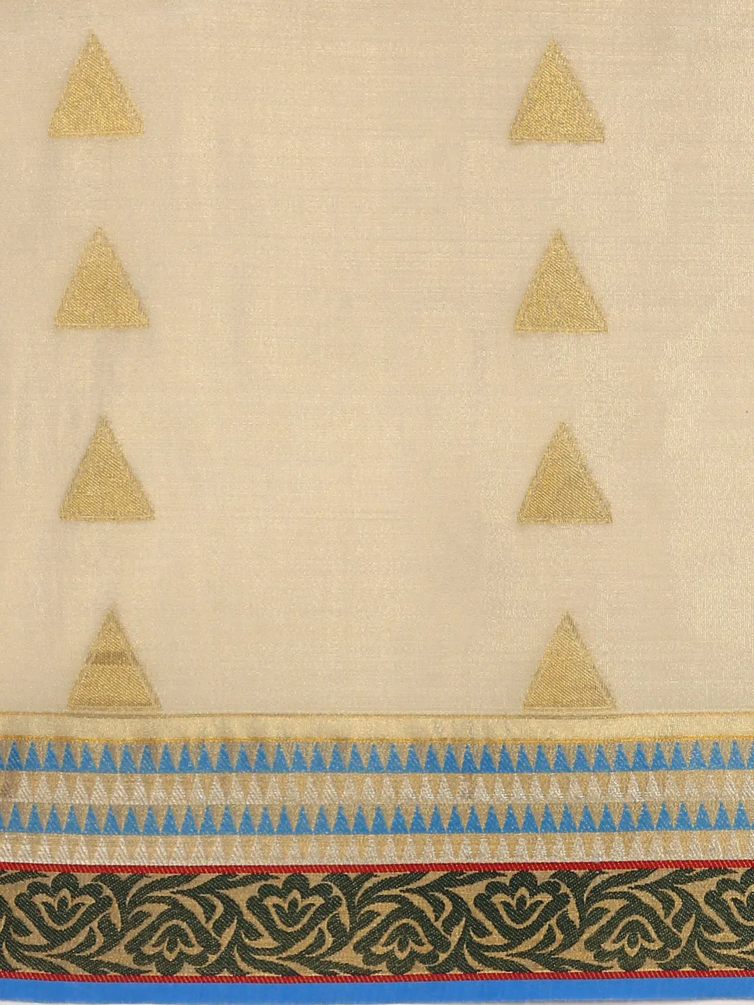 Kerala Cream Gold Jari Weaving Saree KS109