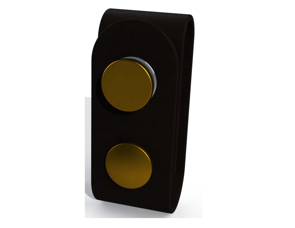 Rescue Leaders WWLBRA-2 WHITE & WHITE Body Beacon LED Equipped Black Leather Brass Belt Keeper First Responder Lights Gen 2 - Quantity of 2