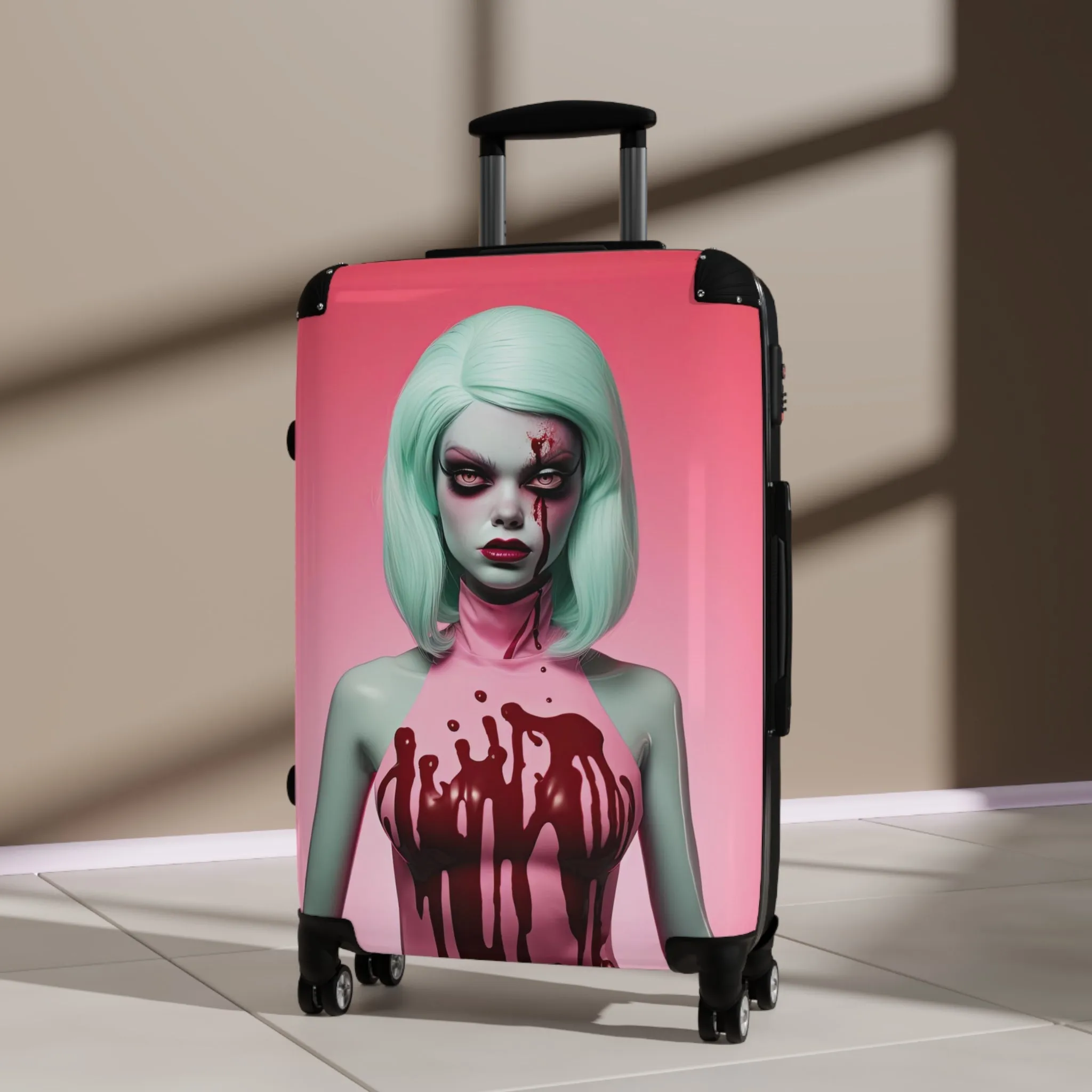 Scary Dead Doll Pop Surreal Travel Suitcase Luggage