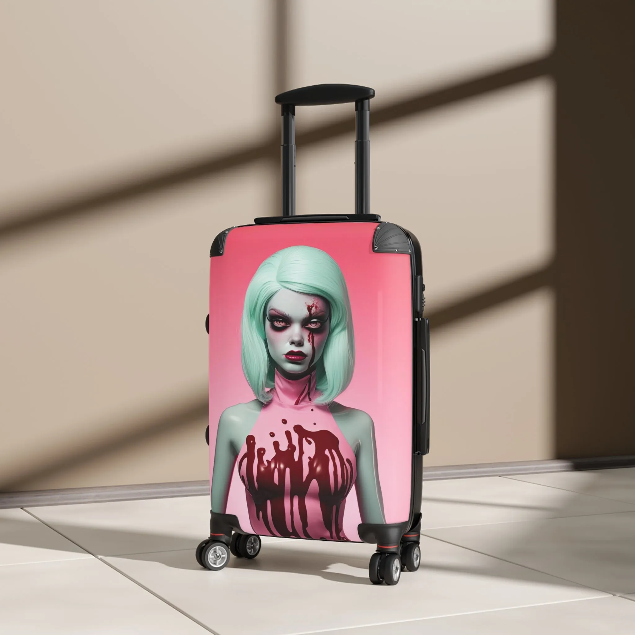 Scary Dead Doll Pop Surreal Travel Suitcase Luggage