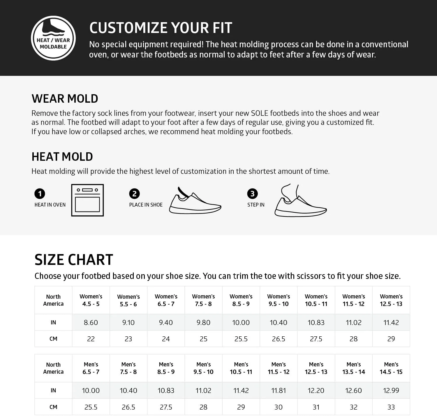 SOLE Performance Medium Wide Cork Shoe Insoles