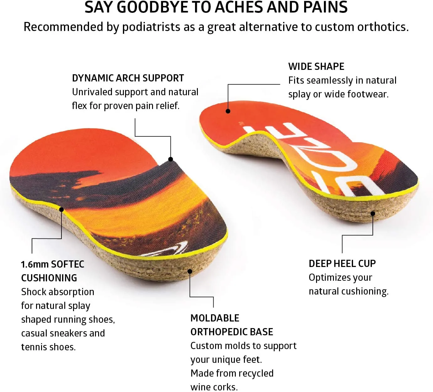 SOLE Performance Medium Wide Cork Shoe Insoles