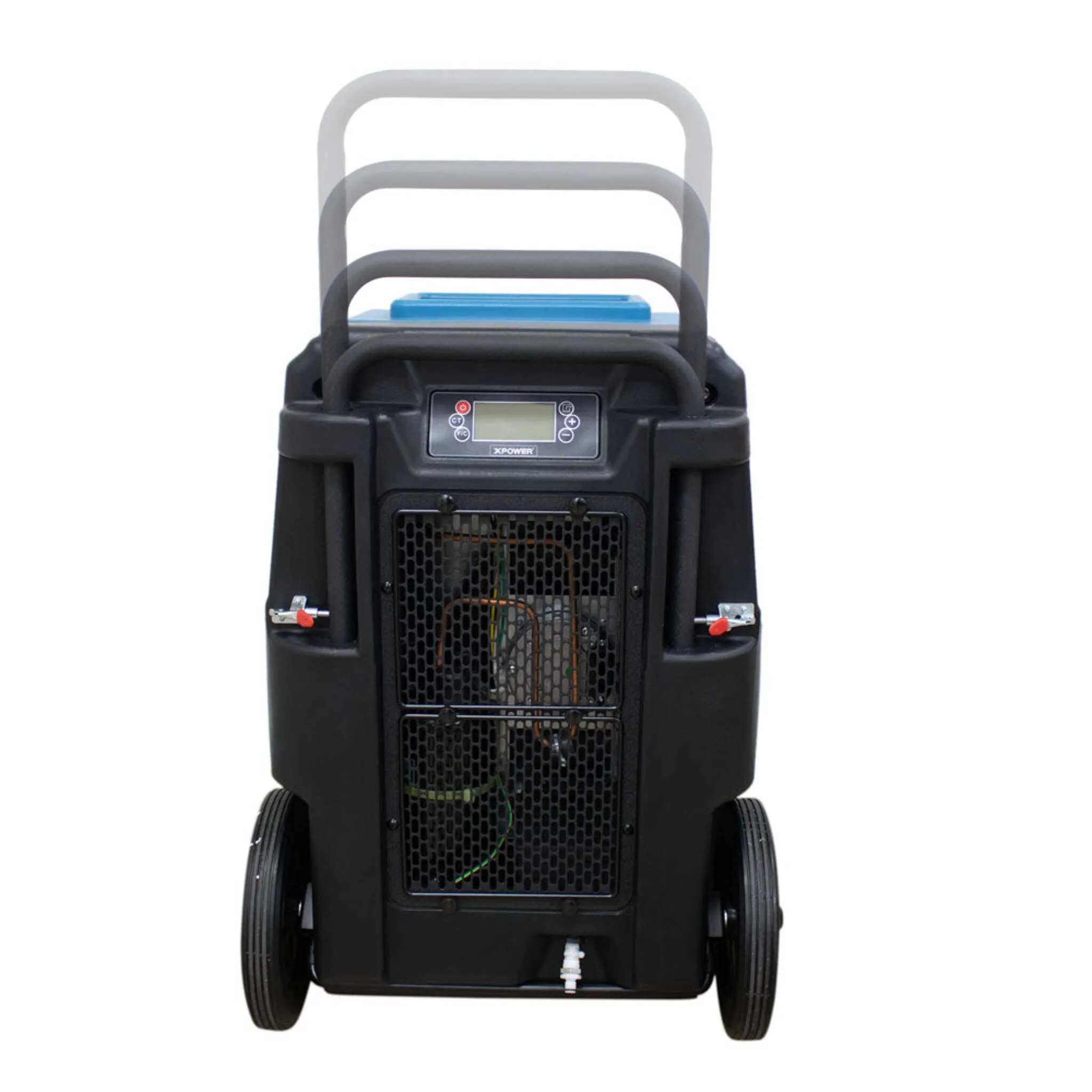 XPOWER XD-165L LGR Commercial Dehumidifier (165/280PPD) with Pump, Drain Hose, Handle and Wheels, Digital Display